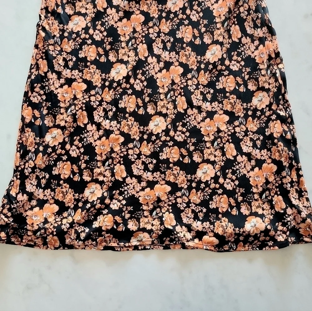 Baum und Pferdgarten Sanne Floral Midi Skirt, Size 10, Black | Orange, NWT
